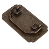 Antique Drawer Handle Tetragonal Bat Handle Antique Chinese Retro Style Drawer Pulls with 2 Screws for Cabinet Doors Bronze