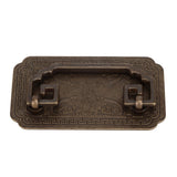 Antique Drawer Handle Tetragonal Bat Handle Antique Chinese Retro Style Drawer Pulls with 2 Screws for Cabinet Doors Bronze