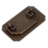 Antique Drawer Handle Tetragonal Bat Handle Antique Chinese Retro Style Drawer Pulls with 2 Screws for Cabinet Doors Bronze