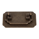 Antique Drawer Handle Tetragonal Bat Handle Antique Chinese Retro Style Drawer Pulls with 2 Screws for Cabinet Doors Bronze - Extra Image