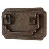 Antique Drawer Handle Tetragonal Bat Handle Antique Chinese Retro Style Drawer Pulls with 2 Screws for Cabinet Doors Bronze - Extra Image