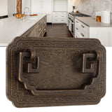 Antique Drawer Handle Tetragonal Bat Handle Antique Chinese Retro Style Drawer Pulls with 2 Screws for Cabinet Doors Bronze - Extra Image