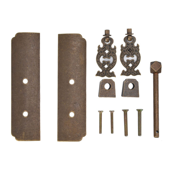 Chinese Antique Brass Handle Retro Exquisite Easy Installation Oriental Cabinet Handles for Cabinets Wardrobes Bronze Color