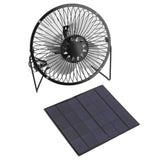 Mini Solar Fan 6V 3.5W USB Solar Powered Black Polysilicon Material Portable Solar Panel Fan for Picnic Fishing - Front View