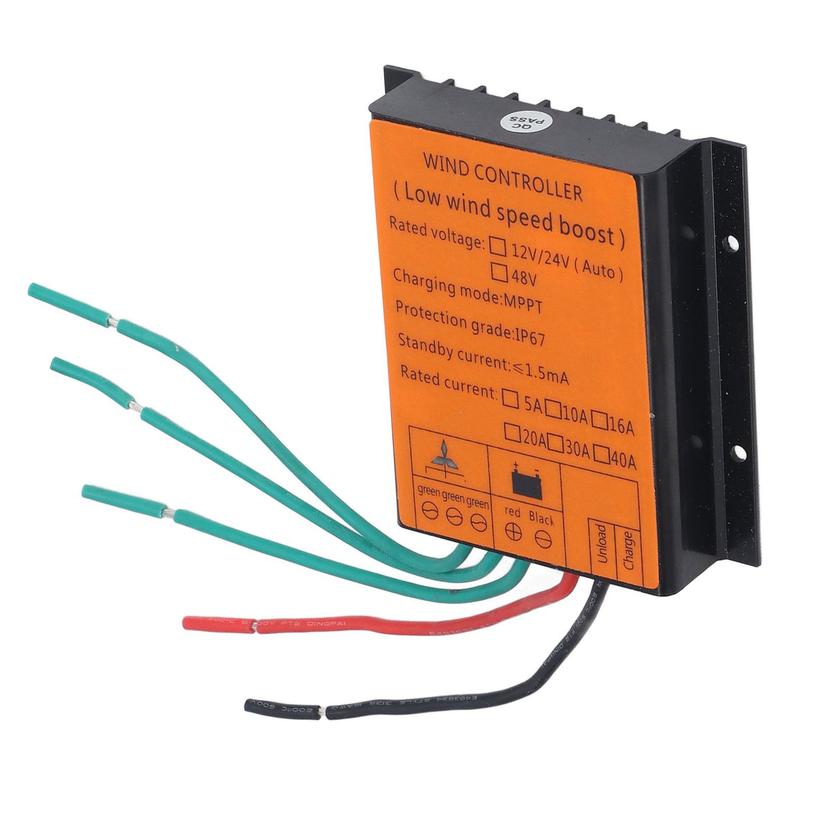 Wind Charge Controller 48V 600W MPPT Low Voltage Charging IP67 Protection Step Up Wind Energy Controllers 10A