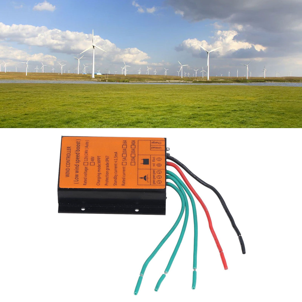 Wind Charge Controller 48V 600W MPPT Low Voltage Charging IP67 Protection Step Up Wind Energy Controllers 10A
