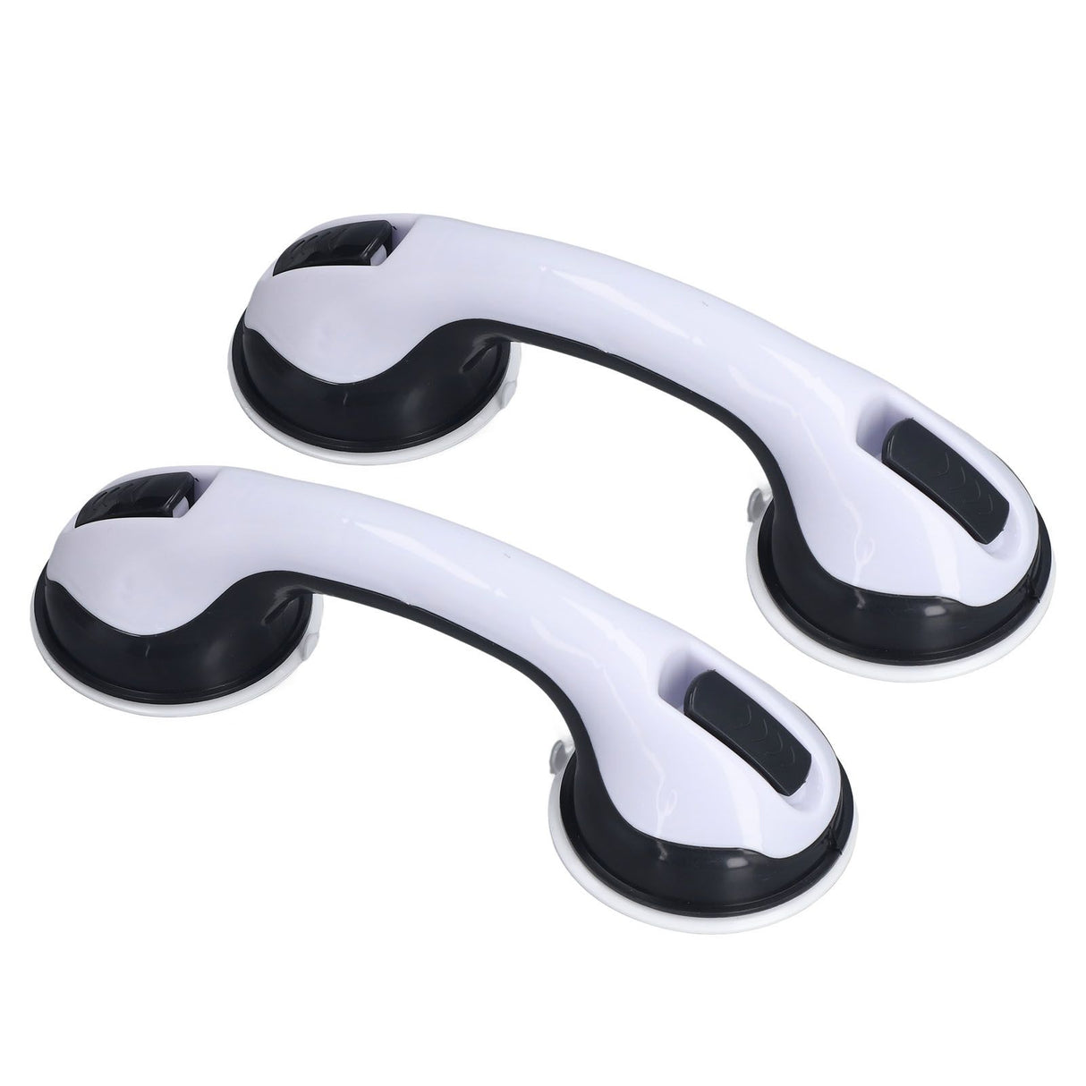 2pcs Shower Handle Curved Design Double Lock Security Toolless Installation Plastic Shower Support Bar for Elderly