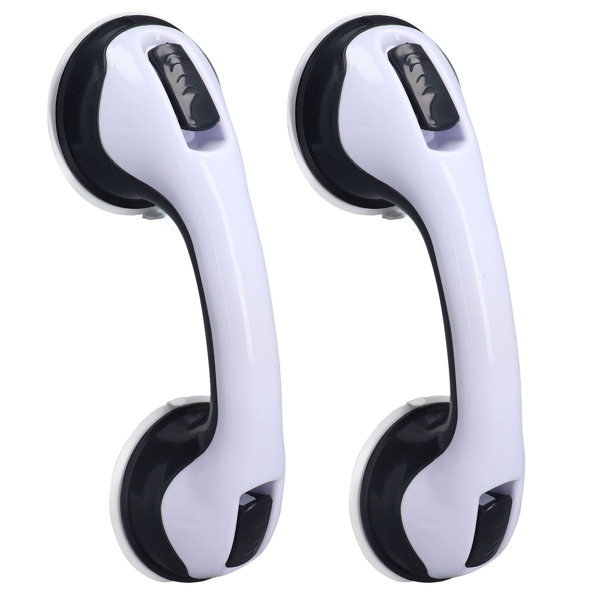 2pcs Shower Handle Curved Design Double Lock Security Toolless Installation Plastic Shower Support Bar for Elderly