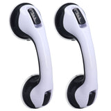 2pcs Shower Handle Curved Design Double Lock Security Toolless Installation Plastic Shower Support Bar for Elderly - Top-Down View