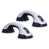 2pcs Shower Handle Curved Design Double Lock Security Toolless Installation Plastic Shower Support Bar for Elderly