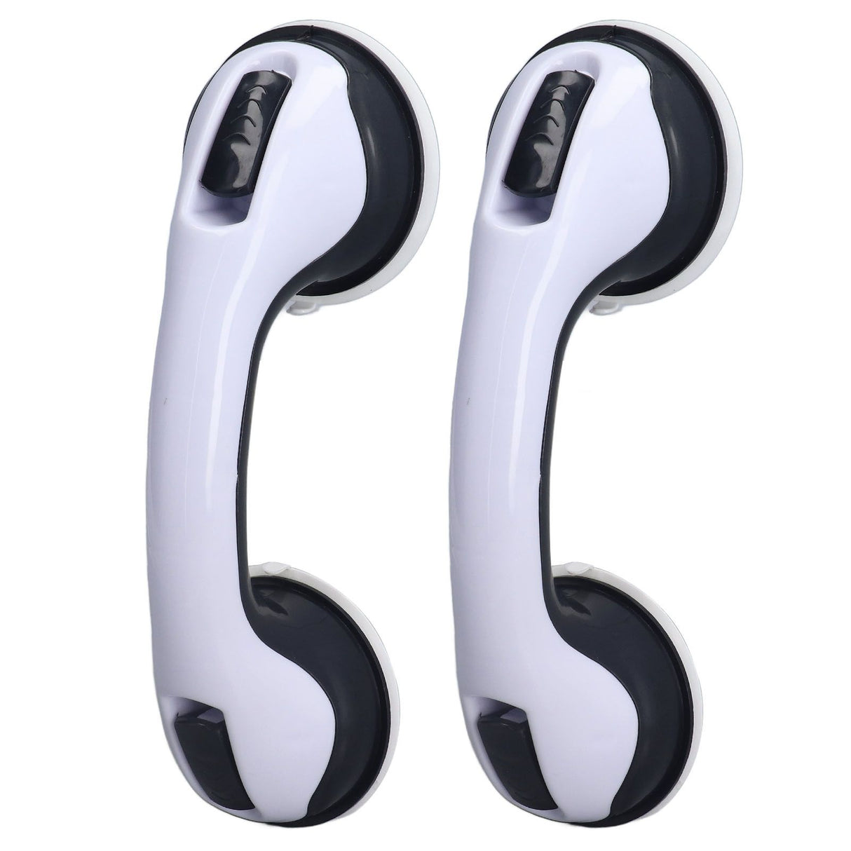 2pcs Shower Handle Curved Design Double Lock Security Toolless Installation Plastic Shower Support Bar for Elderly