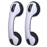 2pcs Shower Handle Curved Design Double Lock Security Toolless Installation Plastic Shower Support Bar for Elderly - Low Angle