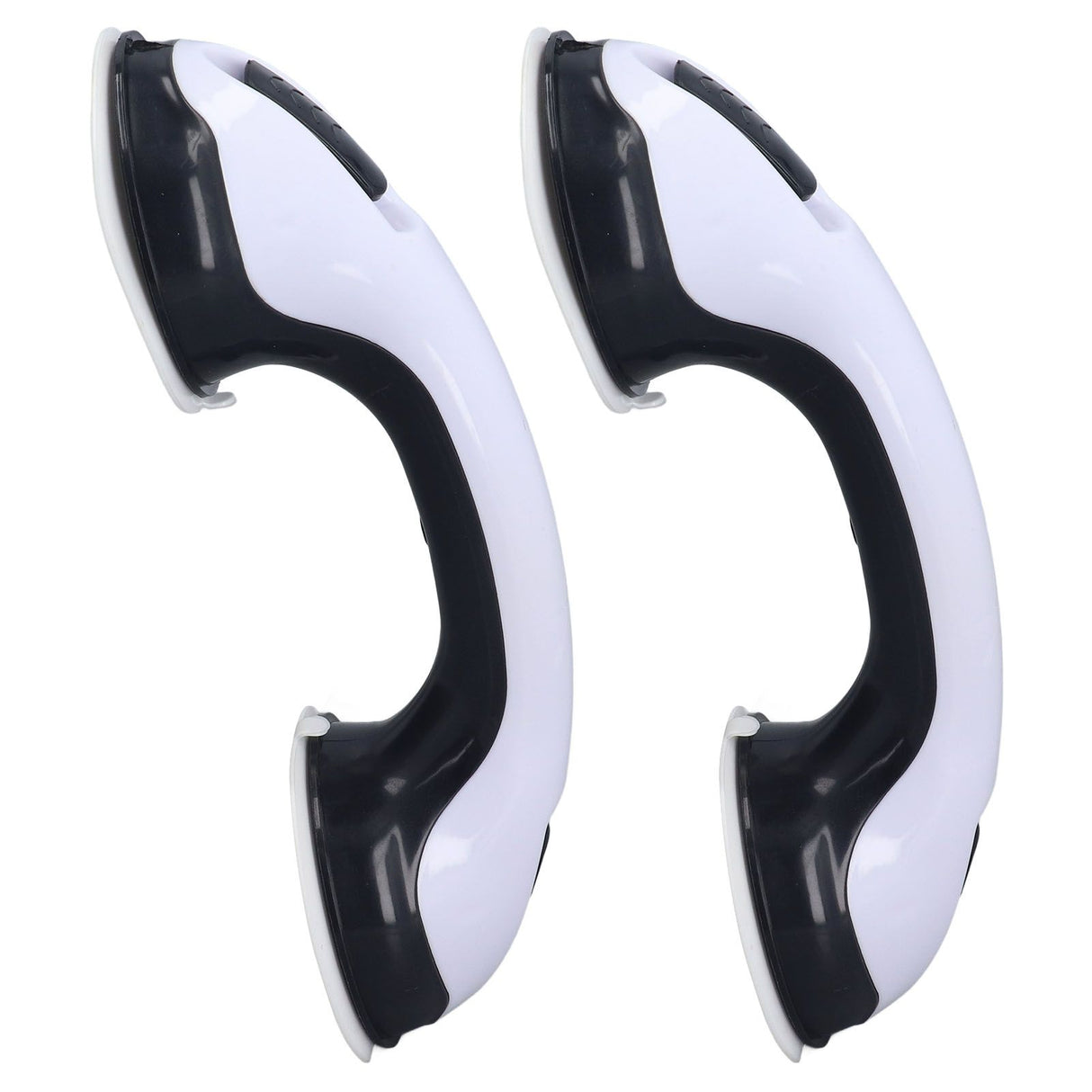 2pcs Shower Handle Curved Design Double Lock Security Toolless Installation Plastic Shower Support Bar for Elderly