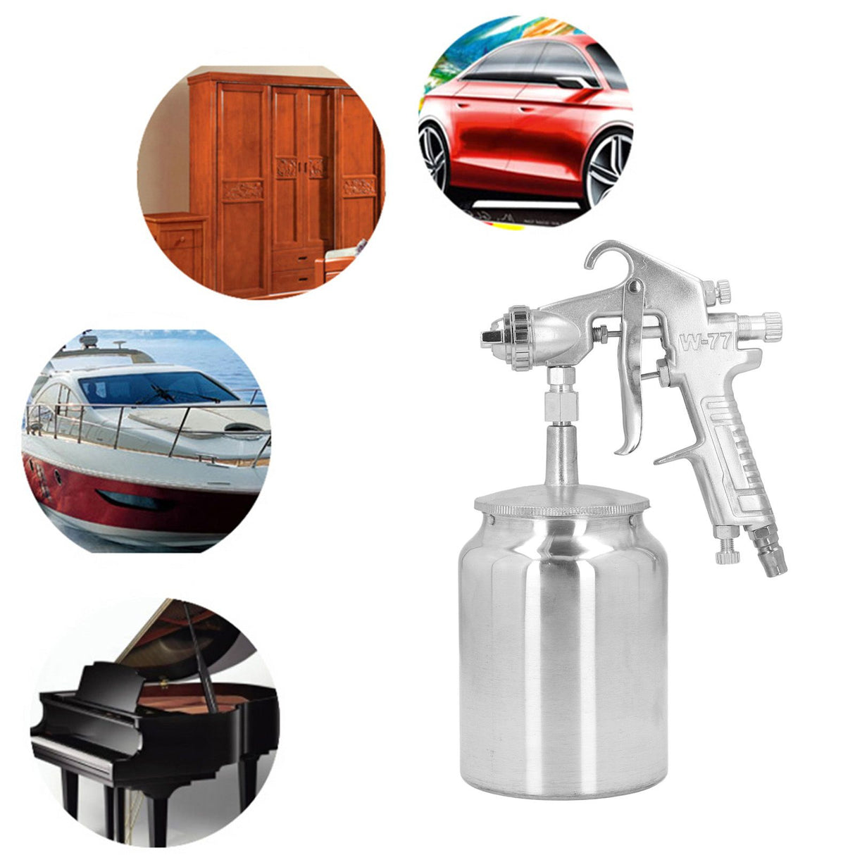 G1/4 Air Painter High Atomization Siphon Feed Pneumatic Paint Sprayer 1000ml Large Capacity Air Spray Painter