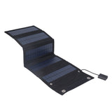9W Solar Panel Portable Foldable Green Power High Conversion Rate Black Solar Panel Charger for Outdoor Hiking - Top-Down View