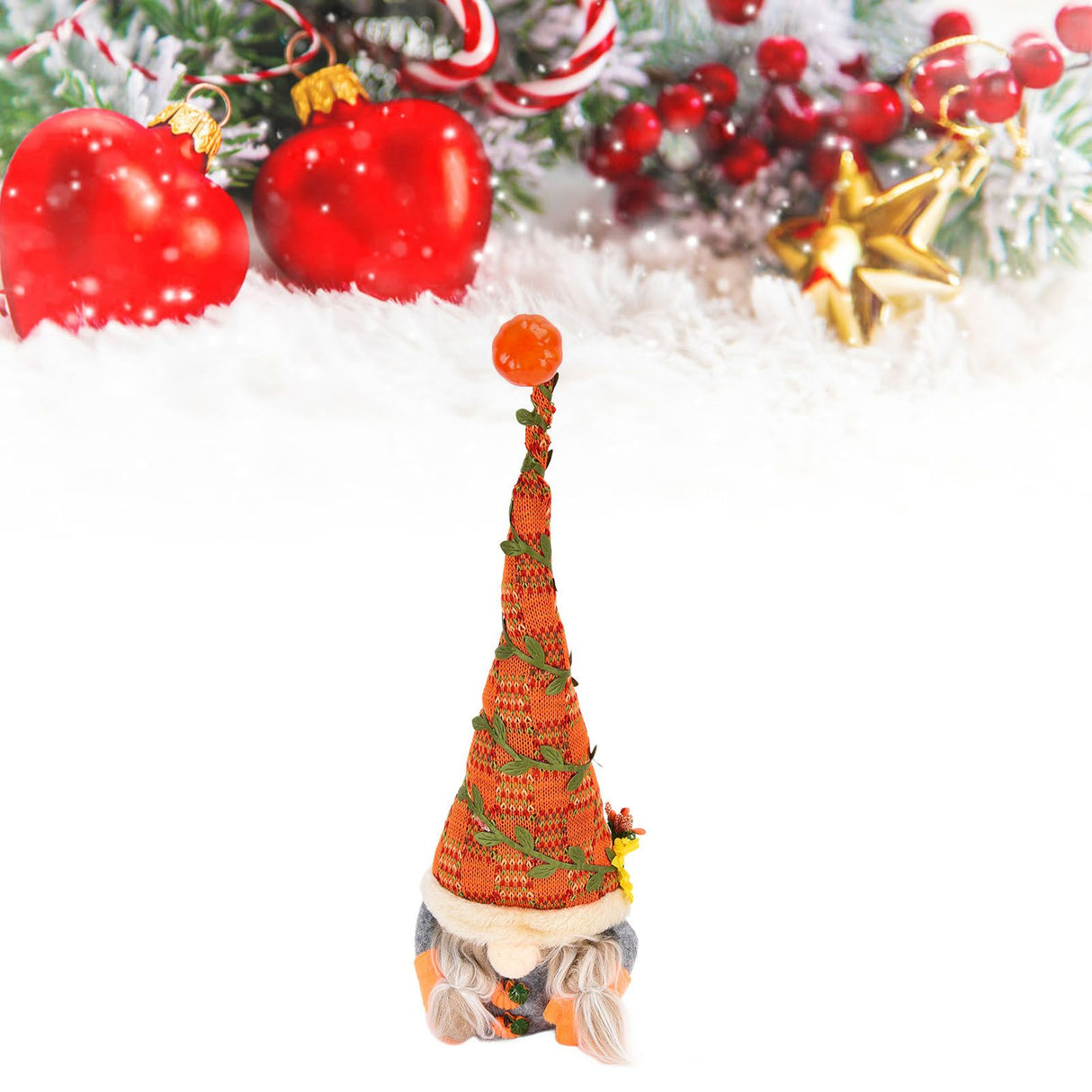 Faceless Doll Ornament Window Decoration Harvest Festival Elf Pumpkin Sunflower Dwarf Ornaments for Home Office Bookstore CafeBraids
