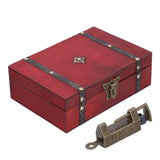 Jewelry Box Antique Wooden Photography Shooting Props Desktop Storage Box with Lock