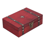 Jewelry Box Antique Wooden Photography Shooting Props Desktop Storage Box with Lock - Top-Down View