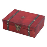 Jewelry Box Antique Wooden Photography Shooting Props Desktop Storage Box with Lock