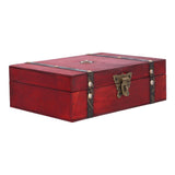 Jewelry Box Antique Wooden Photography Shooting Props Desktop Storage Box with Lock - Close-Up Angle
