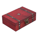 Jewelry Box Antique Wooden Photography Shooting Props Desktop Storage Box with Lock - Low Angle