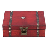 Jewelry Box Antique Wooden Photography Shooting Props Desktop Storage Box with Lock - Extra Image