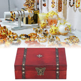 Jewelry Box Antique Wooden Photography Shooting Props Desktop Storage Box with Lock - Extra Image