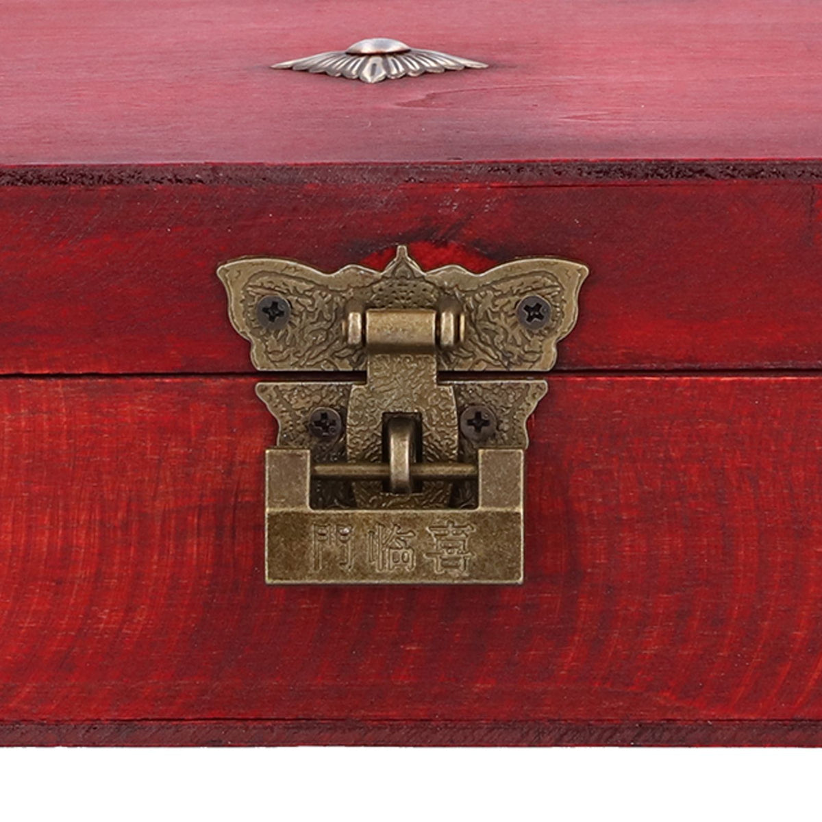 Jewelry Box Antique Wooden Photography Shooting Props Desktop Storage Box with Lock