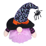 Halloween Decorations Illuminated Dwarf Ornaments Halloween Glowing Faceless Doll for Christmas Thanksgiving DecorPurple