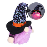 Halloween Decorations Illuminated Dwarf Ornaments Halloween Glowing Faceless Doll for Christmas Thanksgiving DecorPurple - Extra Image