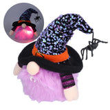 Halloween Decorations Illuminated Dwarf Ornaments Halloween Glowing Faceless Doll for Christmas Thanksgiving DecorPurple - Extra Image