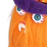 Halloween Dolls Ornament Halloween Plush Gnome with Witch Hat and Vampires Tooth for Halloween DecorationsOrange