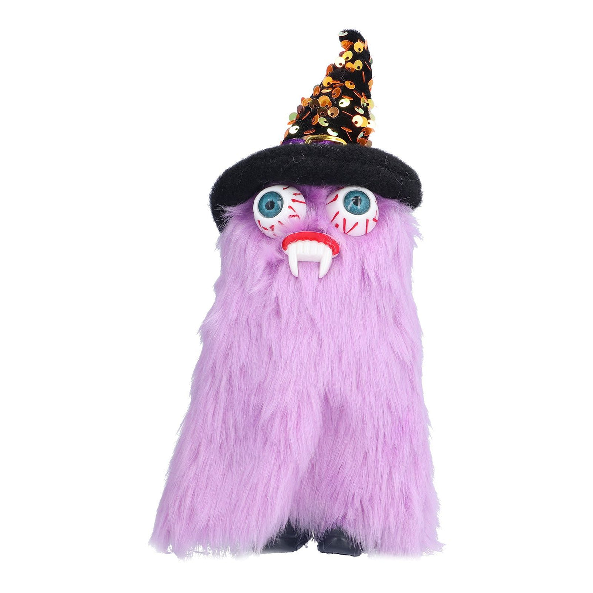 Halloween Dolls Ornament Halloween Plush Gnome with Witch Hat and Vampires Tooth for Halloween DecorationsPurple