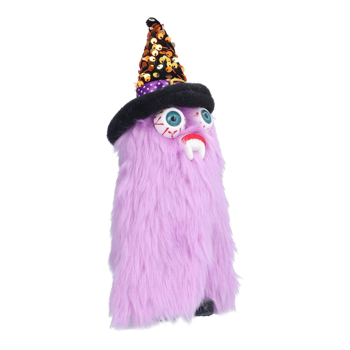 Halloween Dolls Ornament Halloween Plush Gnome with Witch Hat and Vampires Tooth for Halloween DecorationsPurple