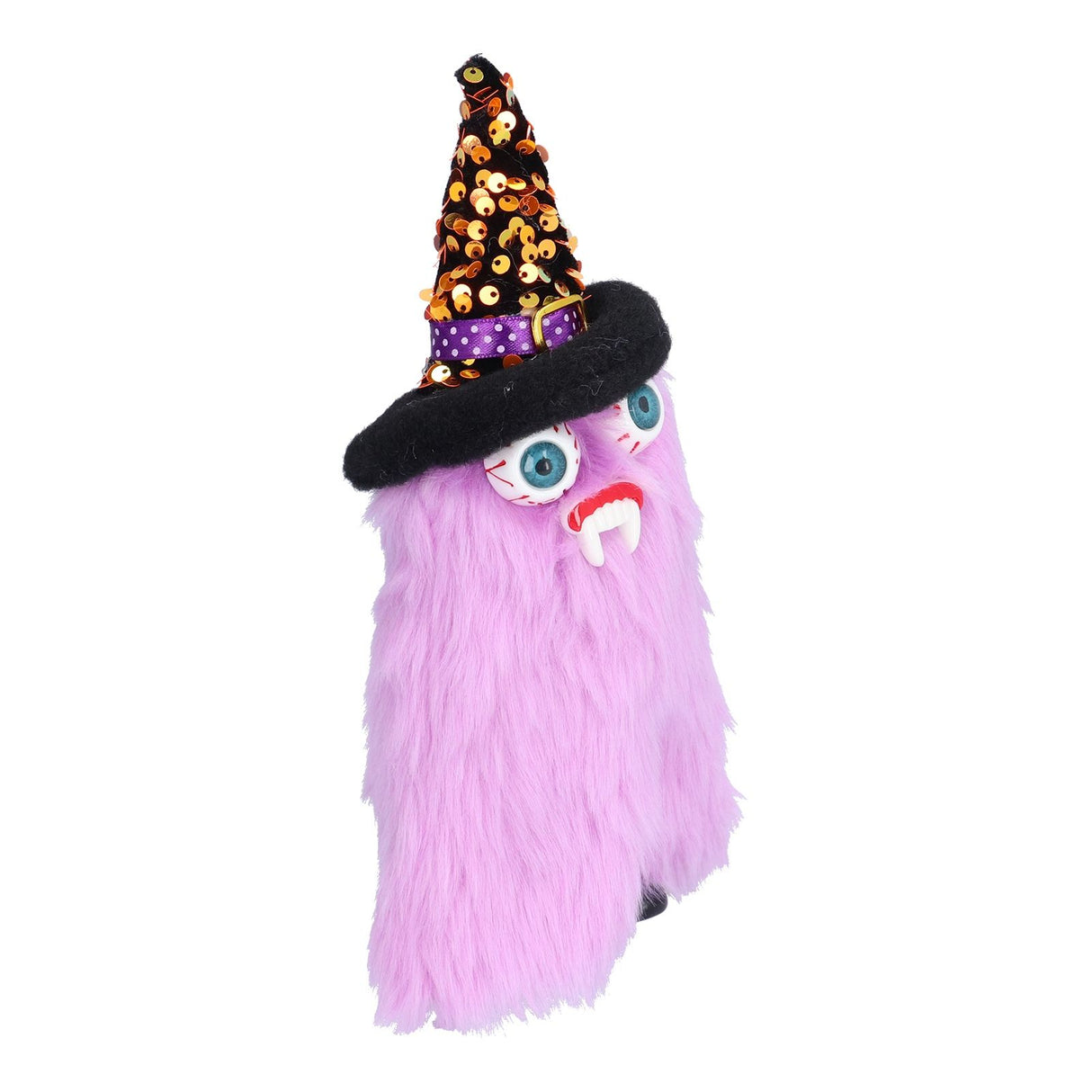 Halloween Dolls Ornament Halloween Plush Gnome with Witch Hat and Vampires Tooth for Halloween DecorationsPurple