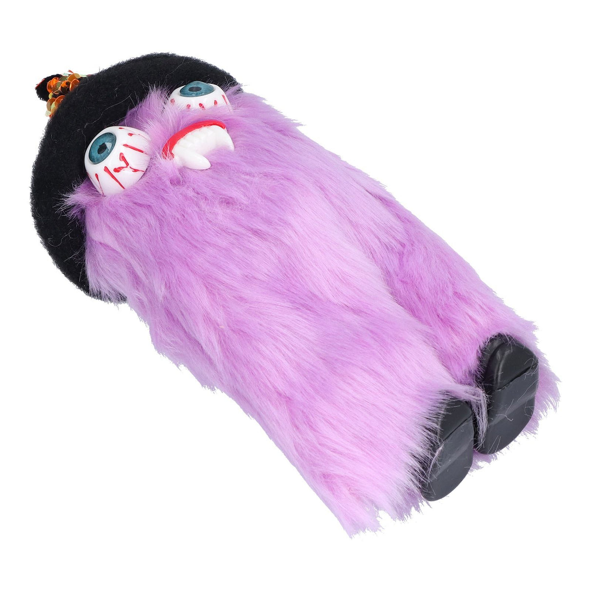 Halloween Dolls Ornament Halloween Plush Gnome with Witch Hat and Vampires Tooth for Halloween DecorationsPurple
