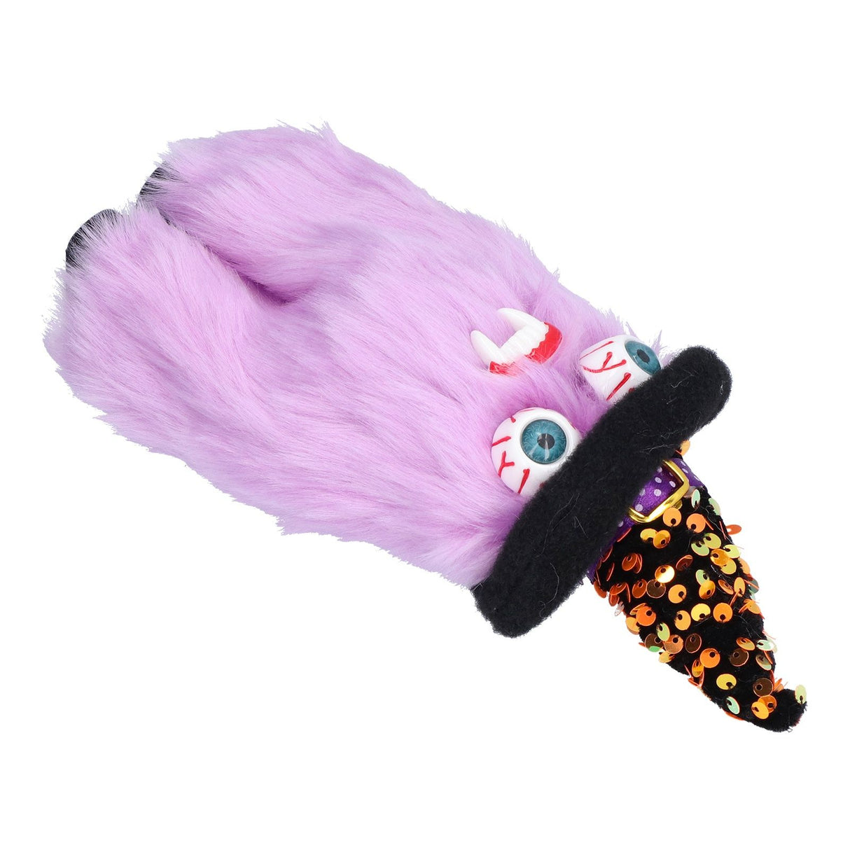 Halloween Dolls Ornament Halloween Plush Gnome with Witch Hat and Vampires Tooth for Halloween DecorationsPurple