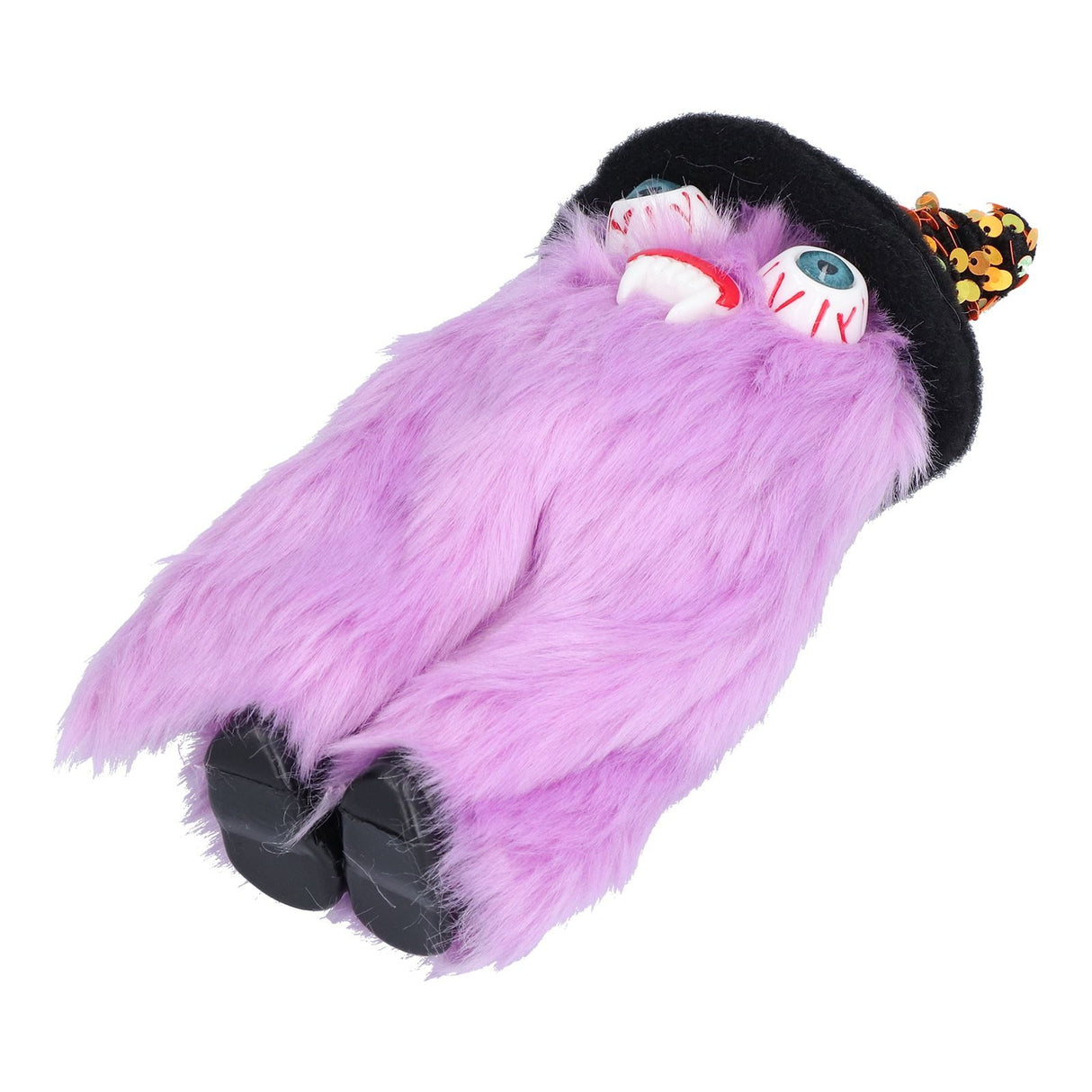 Halloween Dolls Ornament Halloween Plush Gnome with Witch Hat and Vampires Tooth for Halloween DecorationsPurple