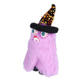 Halloween Dolls Ornament Halloween Plush Gnome with Witch Hat and Vampires Tooth for Halloween DecorationsPurple