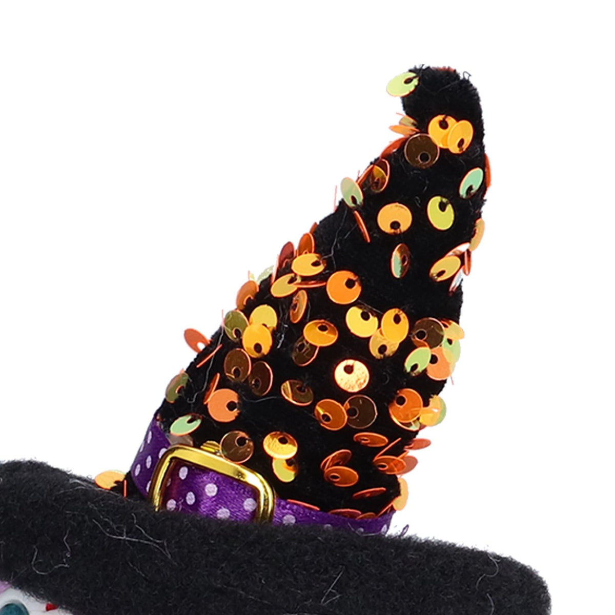 Halloween Dolls Ornament Halloween Plush Gnome with Witch Hat and Vampires Tooth for Halloween DecorationsPurple