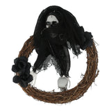 Halloween Ghosts Wreath Front Door Hanging Wreath Ghosts House Decoration Props Halloween Ornaments for Festival Decoration - Rear View