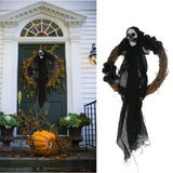 Halloween Ghosts Wreath Front Door Hanging Wreath Ghosts House Decoration Props Halloween Ornaments for Festival Decoration - Extra Image