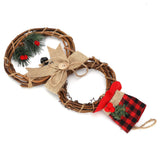 LED Christmas Snowman Wreath Christmas Door Decoration with Light for Home Decorations - Side View