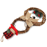 LED Christmas Snowman Wreath Christmas Door Decoration with Light for Home Decorations