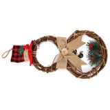LED Christmas Snowman Wreath Christmas Door Decoration with Light for Home Decorations - Rear View