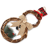 LED Christmas Snowman Wreath Christmas Door Decoration with Light for Home Decorations
