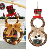 LED Christmas Snowman Wreath Christmas Door Decoration with Light for Home Decorations - Extra Image