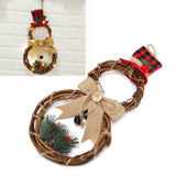 LED Christmas Snowman Wreath Christmas Door Decoration with Light for Home Decorations - Extra Image