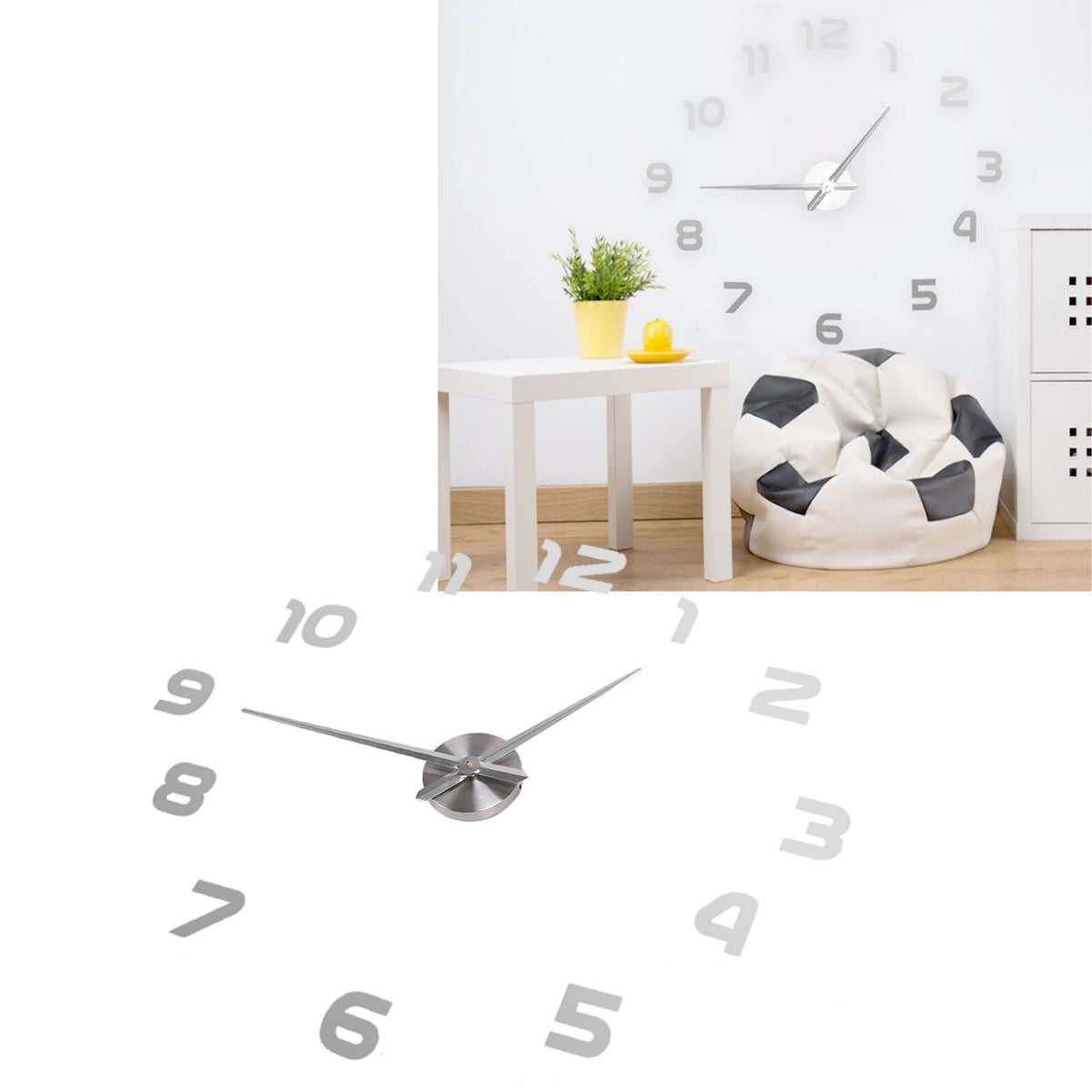 Acrylic Mirror Wall Clock Silent Frameless DIY Self Adhesive Wall Clock for Office Home