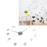Acrylic Mirror Wall Clock Silent Frameless DIY Self Adhesive Wall Clock for Office Home